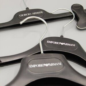 Authentic Emporio & Giorgio Armani 3 Luxury Plastic Hangers Coat Tops Pants Skrt